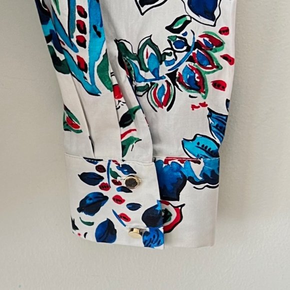 NEW Zara POPLIN Button up Floral Shirt Blouse- Size M OVERSIZED - Picture 13 of 16